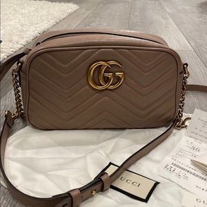 GG Marmont small matelassé shoulder bag, dusty pink